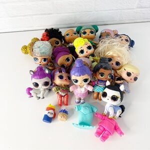 LOL Surprise Lot Of 15 LOL Dolls 2 Pets OMG Hairgoals Twang Sis Cheer